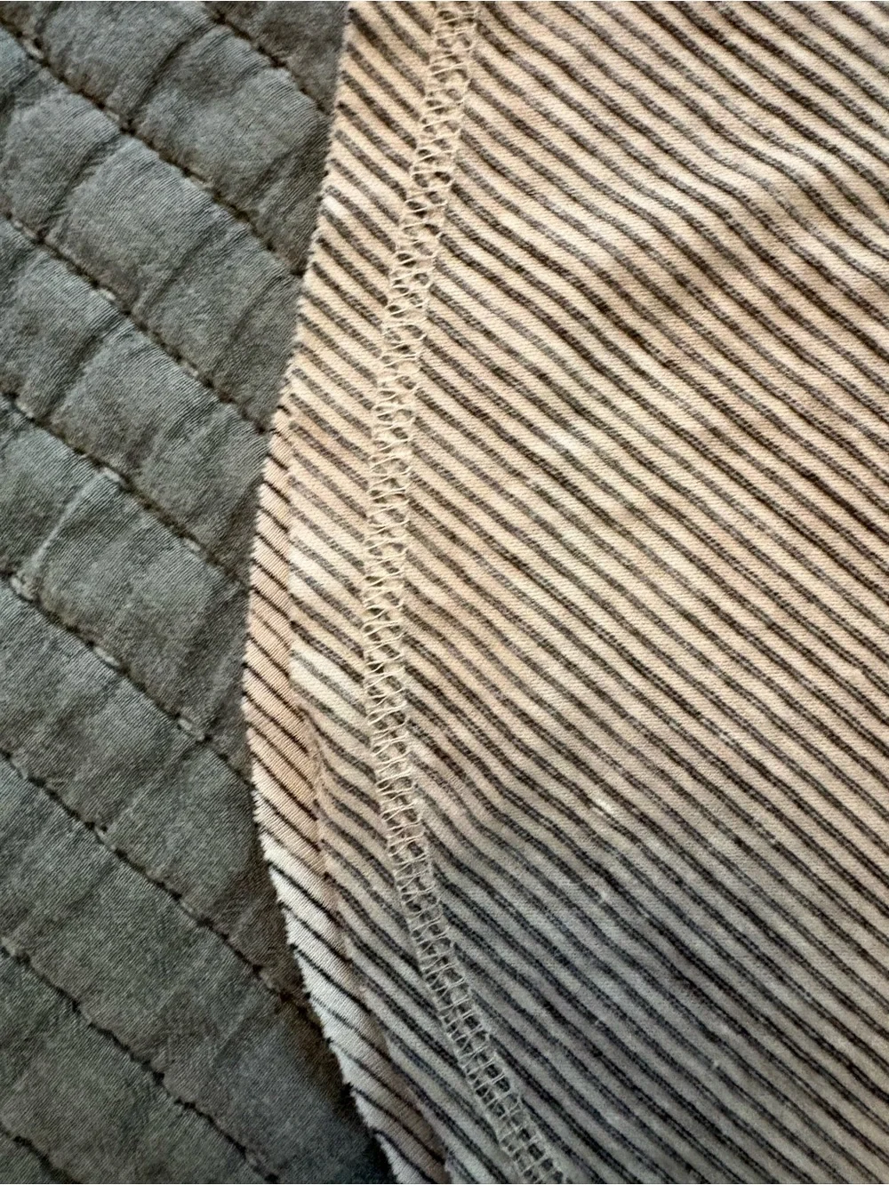 lovestitch Striped Ribbed Tank in Light Gray and White